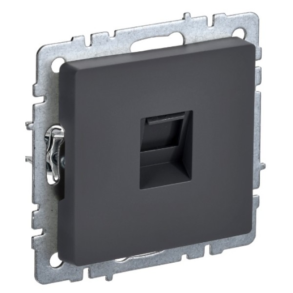 BRITE Розетка компьютерная RJ45 кат.6 РК11-БрГ графит IEK