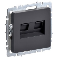 BRITE Розетка компьютерная двойная RJ45 кат.5E РК10-2-БрГ графит IEK