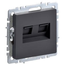 BRITE Розетка компьютерная двойная RJ45 кат.6 РК11-2-БрГ графит IEK