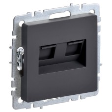 BRITE Розетка двойная RJ11+RJ45 кат.5E РК/Т12-БрГ графит IEK