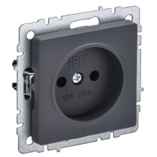 BRITE Розетка 1-местная без заземления без защитных шторок 10А РС10-1-0-БрГ графит IEK