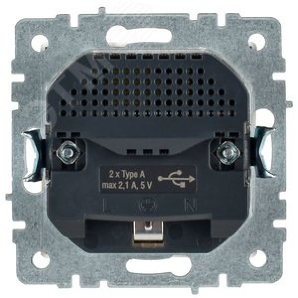 BRITE Розетка 1-местная с заземлением с защитными шторками 16А с USB A+A 5В 2,1А РЮш10-1-БрБ белый IEK