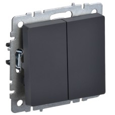 BRITE Выключатель 2-клавишный 10А ВС10-2-0-БрГ графит IEK