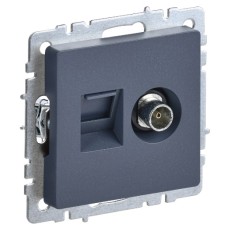BRITE Розетка двойная TV+RJ45 кат.5E РТВ/РК12-БрМ маренго IEK