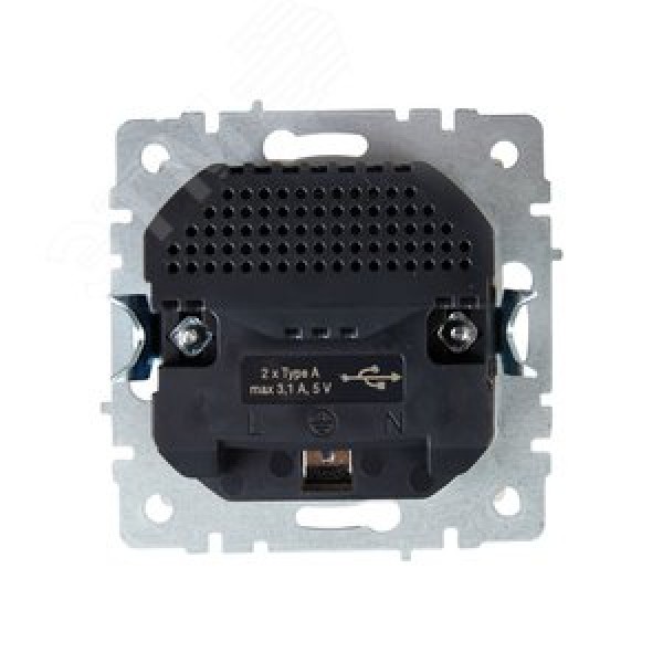 BRITE Розетка 1-местная с заземлением с защитными шторками 16А с USB A+A 5В 3,1А РЮш10-2-БрБ белый IEK