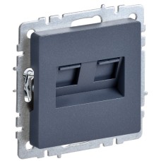 BRITE Розетка компьютерная двойная RJ45 кат.5E РК10-2-БрМ маренго IEK