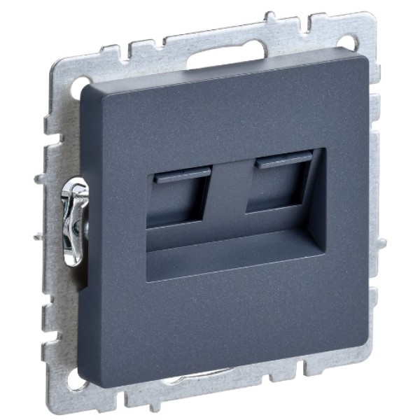 BRITE Розетка компьютерная двойная RJ45 кат.5E РК10-2-БрМ маренго IEK