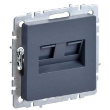 BRITE Розетка компьютерная двойная RJ45 кат.6 РК11-2-БрМ маренго IEK