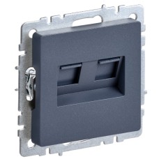 BRITE Розетка двойная RJ11+RJ45 кат.5E РК/Т12-БрМ маренго IEK