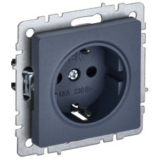 BRITE Розетка 1-местная с заземлением без защитных шторок 16А РС11-1-0-БрМ маренго IEK