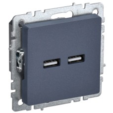 BRITE Розетка USB A+A 5В 3,1А РЮ10-1-БрМ маренго IEK