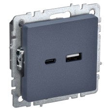 BRITE Розетка USB A+C 18Вт РЮ11-1-БрМ маренго IEK