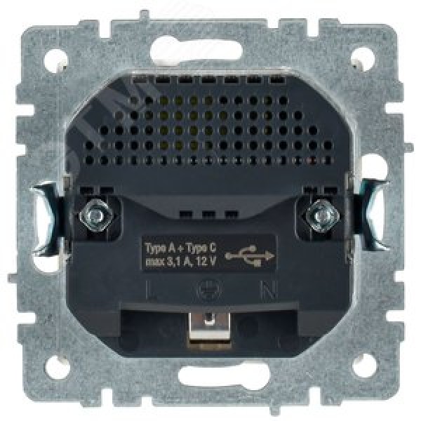 BRITE Розетка 1-местная с заземлением с защитными шторками 16А с USB A+C 18Вт РЮш11-1-БрБ белый IEK