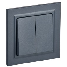 BRITE Выключатель 2-клавишный 10А в сборе ВСР10-2-0-БрМ маренго IEK