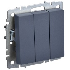 BRITE Выключатель 3-клавишный 10А ВС10-3-0-БрМ маренго IEK