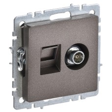 BRITE Розетка двойная TV+RJ45 кат.5E РТВ/РК12-БрТБ темная бронза IEK