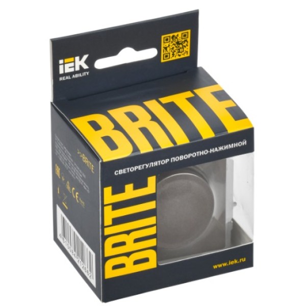 BRITE Светорегулятор поворотно-нажимной 600Вт СС10-1-0-БрТБ темная бронза IEK