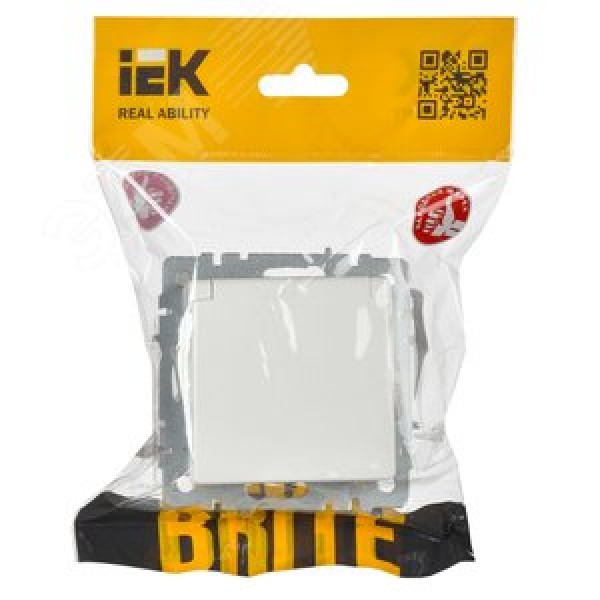 BRITE Розетка 1-местная с заземлением с защитными шторками и крышкой 16А IP44 РСбш10-3-44-БрБ белый IEK