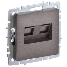 BRITE Розетка компьютерная двойная RJ45 кат.5E РК10-2-БрТБ темная бронза IEK