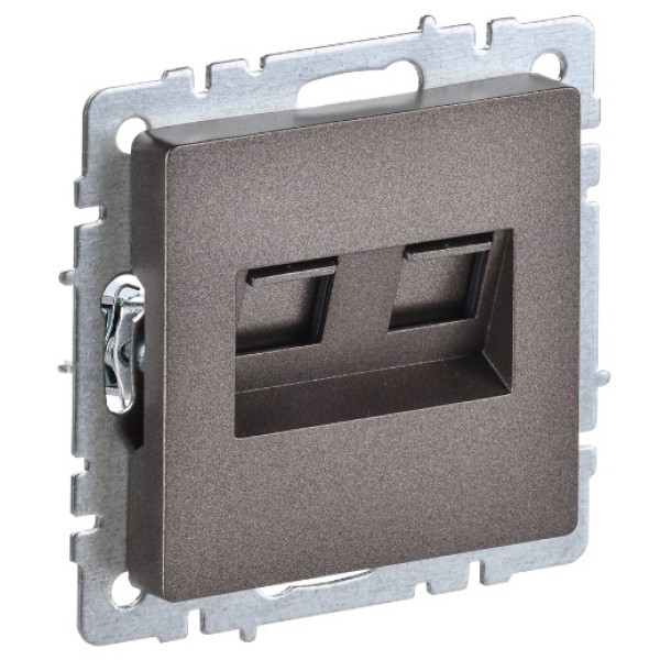 BRITE Розетка компьютерная двойная RJ45 кат.5E РК10-2-БрТБ темная бронза IEK