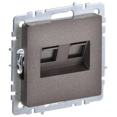 BRITE Розетка двойная RJ11+RJ45 кат.5E РК/Т12-БрТБ темная бронза IEK