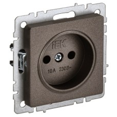 BRITE Розетка 1-местная без заземления без защитных шторок 10А РС10-1-0-БрТБ темная бронза IEK