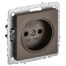 BRITE Розетка 1-местная без заземления с защитными шторками 10А РСш10-2-БрТБ темная бронза IEK