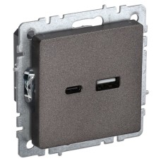 BRITE Розетка USB A+C 18Вт РЮ11-1-БрТБ темная бронза IEK