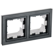BRITE Рамка 2-местная IP44 РУ-2-БрЧ-44 черный IEK