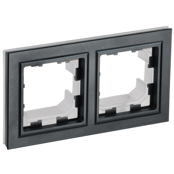 BRITE Рамка 2-местная IP44 РУ-2-БрЧ-44 черный IEK