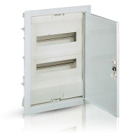 Щиток встраиваемый Nedbox 2x12+4M, N 2x(4x16мм²+4x10мм²), PE (8x16мм²+8x10мм²), белая металлическая дверь, 430х330х86мм, IP40, IK07, белый