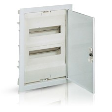 Щиток встраиваемый Nedbox 2x12+4M, N 2x(4x16мм²+4x10мм²), PE (8x16мм²+8x10мм²), белая металлическая дверь, 430х330х86мм, IP40, IK07, белый