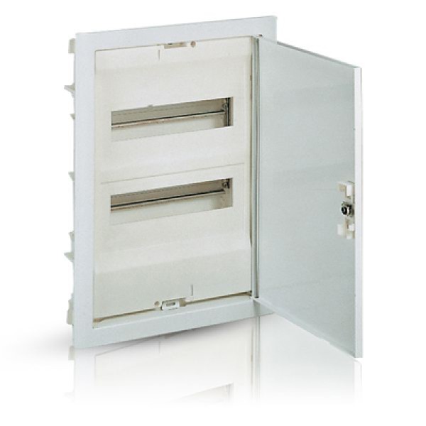 Щиток встраиваемый Nedbox 2x12+4M, N 2x(4x16мм²+4x10мм²), PE (8x16мм²+8x10мм²), белая металлическая дверь, 430х330х86мм, IP40, IK07, белый