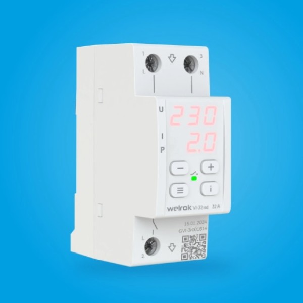 Реле напряжение с контролем тока Welrok VI-32 Red