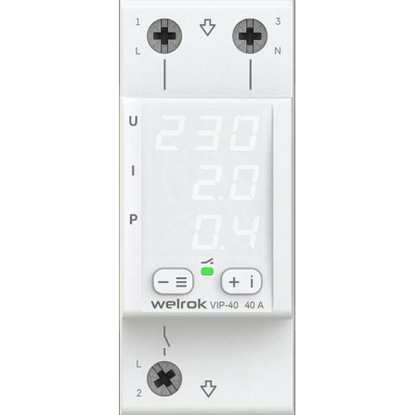 Реле напряжение с контролем тока Welrok VIP-40