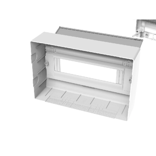 Щит навесной ELEGANT 1x12M, N/PE 2x 6x16+3x10mm2, дымчатая пласт. дверь, белый RAL9003, 198x298x96mm, IP40