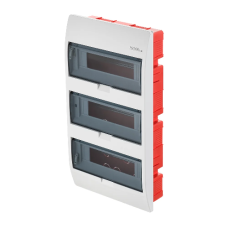 Щит встраиваемый ELEGANT 3x12M, N/PE 4x 2x16+7x10mm2, 3x дымчатых пласт. двери, белый RAL9003, 550x303x104mm