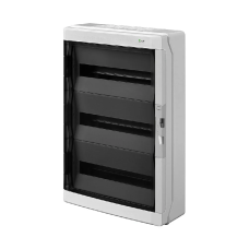 Щит навесной GALANT 3x18M, N/PE 6x 10x16+10x10mm2, дымчатая пласт. дверь, светло-серый RAL7035, 638x432x160mm
