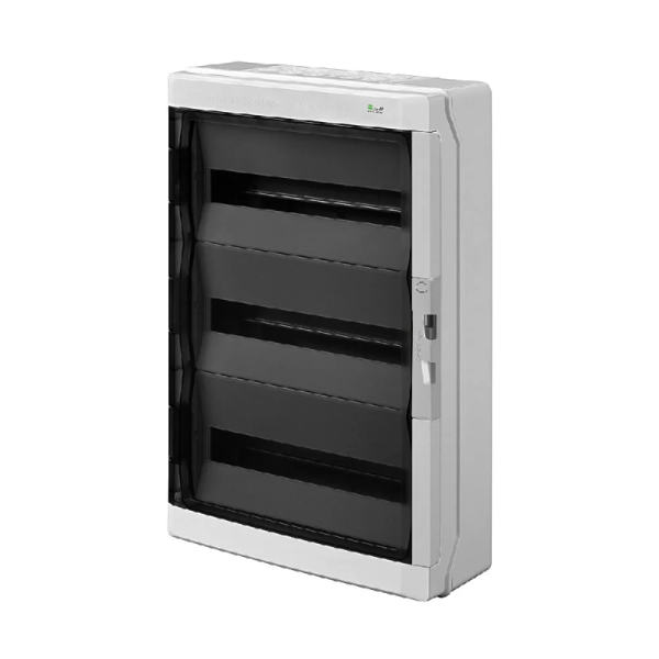 Щит навесной GALANT 3x18M, N/PE 6x 10x16+10x10mm2, дымчатая пласт. дверь, светло-серый RAL7035, 638x432x160mm