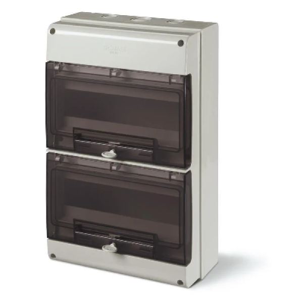 Щит модульный навесной M400, 24M (2x12), дымчатая дверь, 256x400x140mm, IK07, IP66, серия DOMINO
