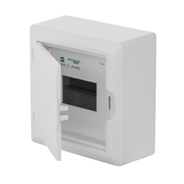 Щит навесной ECO BOX 1x6M, N/PE 2x 2x16+3x10mm2, белая пласт. дверь, белый RAL9003, 198x192x96mm, IP40