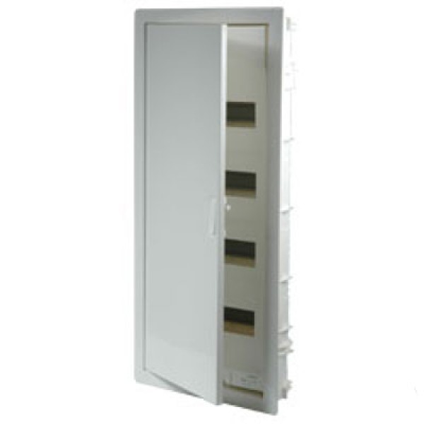 Щиток встраиваемый Nedbox 4x12+8M, N 3x(6x16мм²+6x10мм²), PE (15x16мм²+15x10мм²), белая металлическая дверь, 680х330х86мм, IP40, IK07, белый