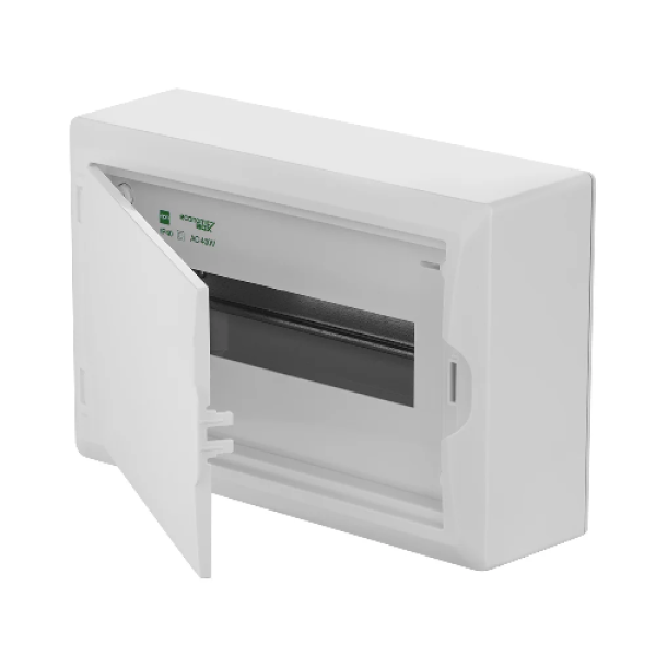 Щит навесной ECO BOX 1x12M, N/PE 2x 6x16+3x10mm2, белая пласт. дверь, белый RAL9003, 198x298x96mm, IP40