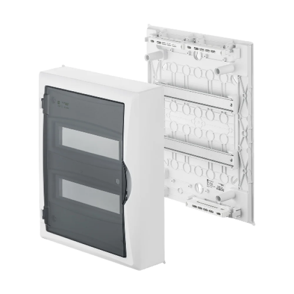 Щит навесной ECO BOX 2x12M, N/PE 3x 6x16+3x10mm2, дымчатая пласт. дверь, белый RAL9003, 434x354x105mm, IP40