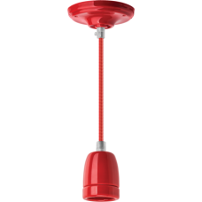 Патрон для ламп со шнуром Navigator NIL-SF03-011-E27 60Вт 1м. керамика  красный
