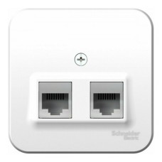 BLANCA О/У РОЗЕТКА двойная: комп.RJ45, кат.5E + телеф. RJ11, ИЗОЛ.ПЛ.,БЕЛЫЙ