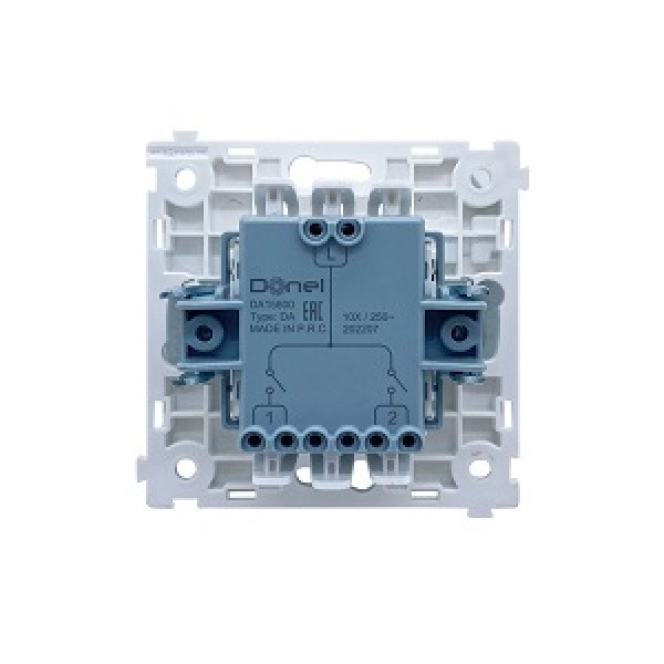 Механизм розетки Schuko 16А 250 В~ с зарядным устройством USB A+C, 5V/4A, мощность 20W, винты, серия DA
