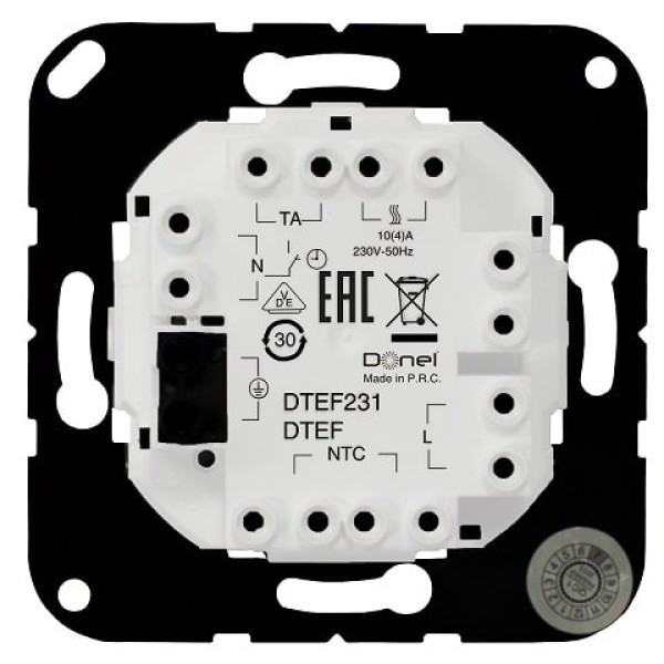 Механизм терморегулятора с внешним датчиком пола, AC230V, 16A, серия DTEF