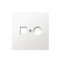 Накладка для розеток RJ45+SAT, 2-я, матовый белый, серия DA