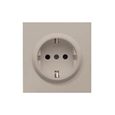 Накладка для розетки Schuko с заземлением со шторками 16A 250 В~, матовый кашемир, серия DA
